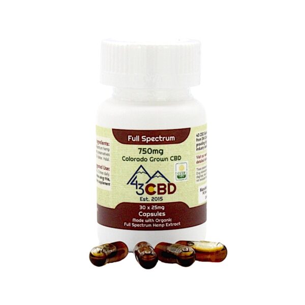 CCOF Certified CBD Capsules (Qty: 30 x 25mg)